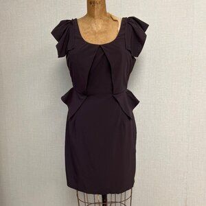 NWT Deadstock 2000s Ark & Co Peplum Sleeveless Pencil Skirt Dress Brown Medium